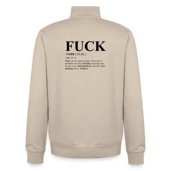 Fuck fuck fuckers - Sweat zippé unisexe en coton bio Stanley/Stella - beige crème - Dos - AI Model Male 185 dark (185cm)