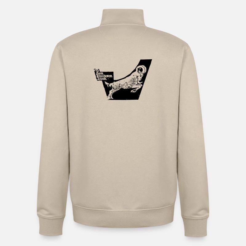 Gueldenerbock, tradition, restaurant, Chemnitz - Sweat zippé unisexe en coton bio Stanley/Stella - beige crème