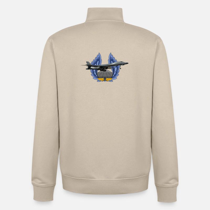 B-1B Lancer - Sweat zippé unisexe en coton bio Stanley/Stella - beige crème