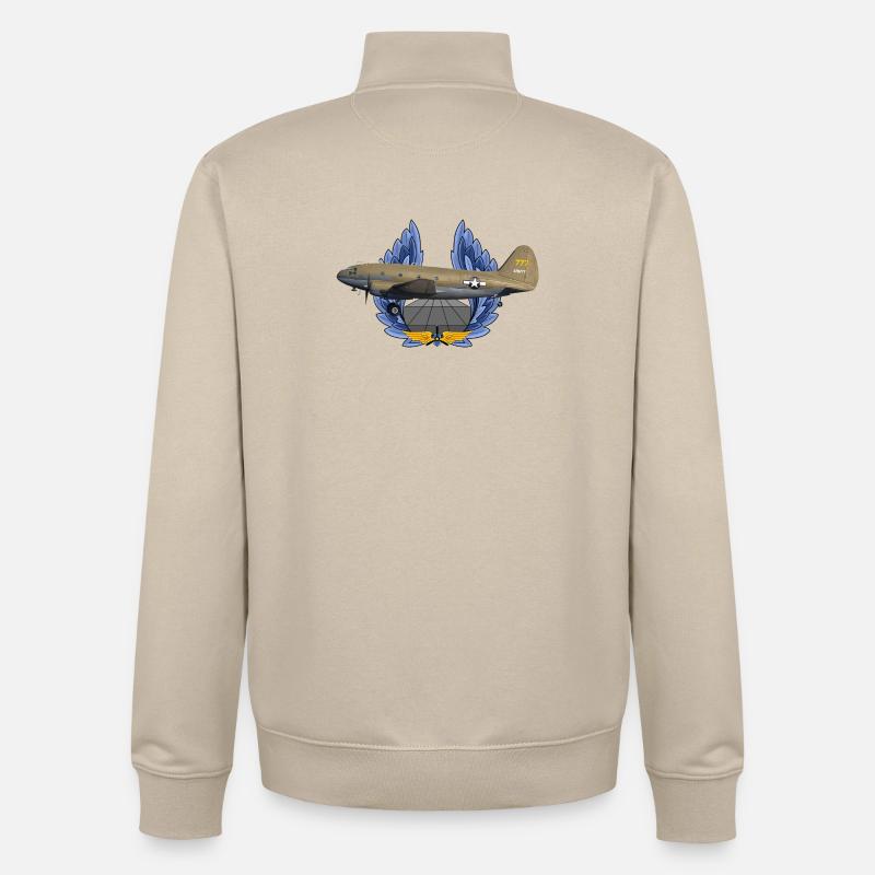 C-46 Commando - Unisex Organic Zip Sweatshirt by Stanley/Stella - desert dust