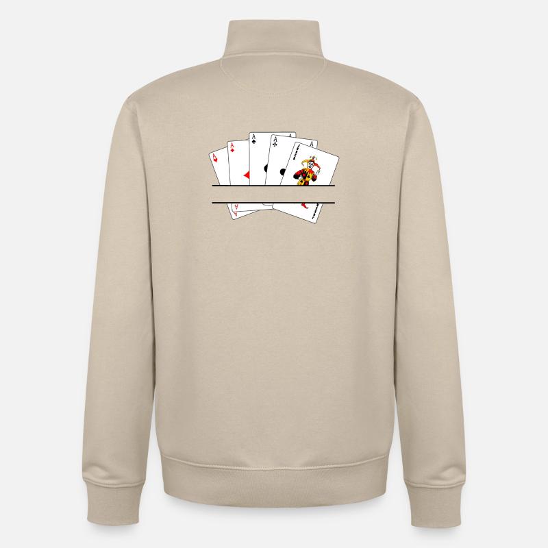 Bannière de texte cinq d’un genre - Sweat zippé unisexe en coton bio Stanley/Stella - beige crème