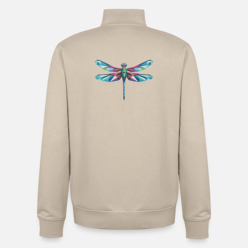 Dragonfly - Cooles Low-Poly-Logo - Unisex Organic Zip Sweatshirt von Stanley/Stella - Cremebeige