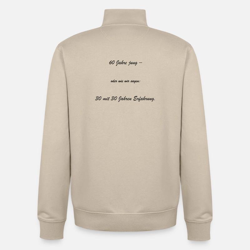 60 ans – 30 ans d’expérience - Sweat zippé unisexe en coton bio Stanley/Stella - beige crème