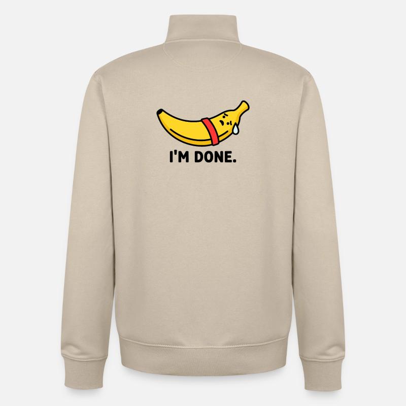 Das Workout Burnout Banana - Unisex Organic Zip Sweatshirt von Stanley/Stella - Cremebeige