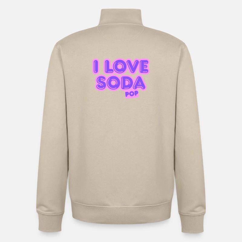 J'adore les sodas - Sweat zippé unisexe en coton bio Stanley/Stella - beige crème