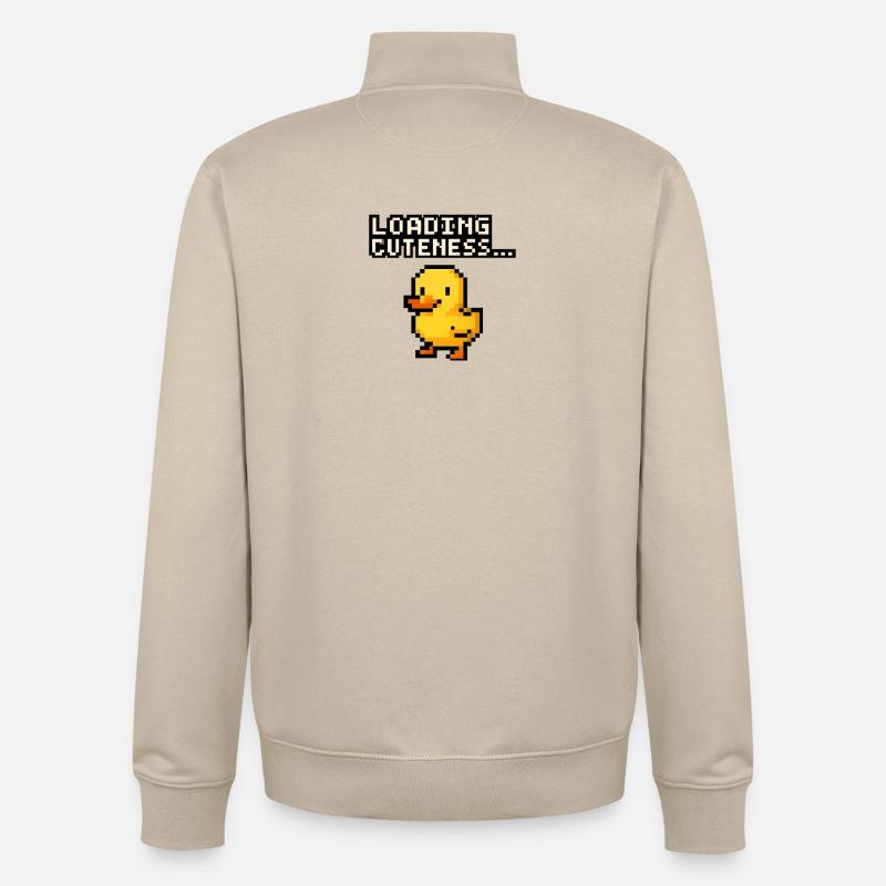 Mignonnerie du chargement du Pixel Duck - Sweat zippé unisexe en coton bio Stanley/Stella - beige crème