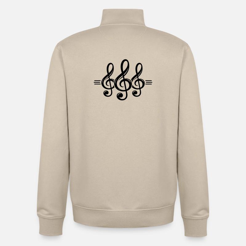 Symbole clé - Sweat zippé unisexe en coton bio Stanley/Stella - beige crème