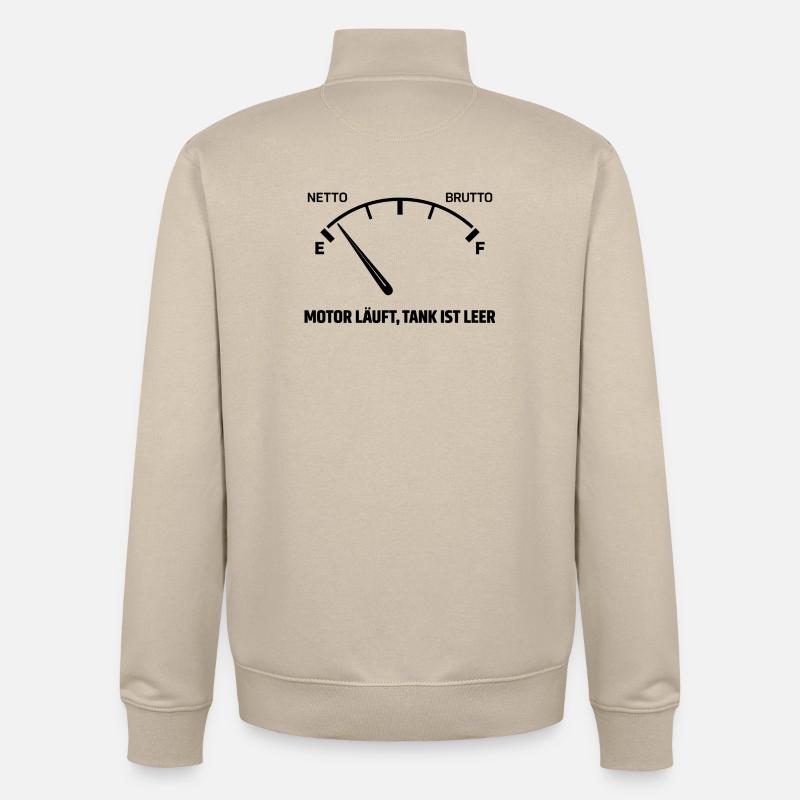 Engine runs tank empty - Unisex Organic Zip Sweatshirt by Stanley/Stella - desert dust