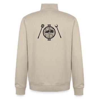 Grill Steak - Unisex Organic Zip Sweatshirt von Stanley/Stella - Cremebeige - Hinten - AI Model Male 185 dark (185cm)