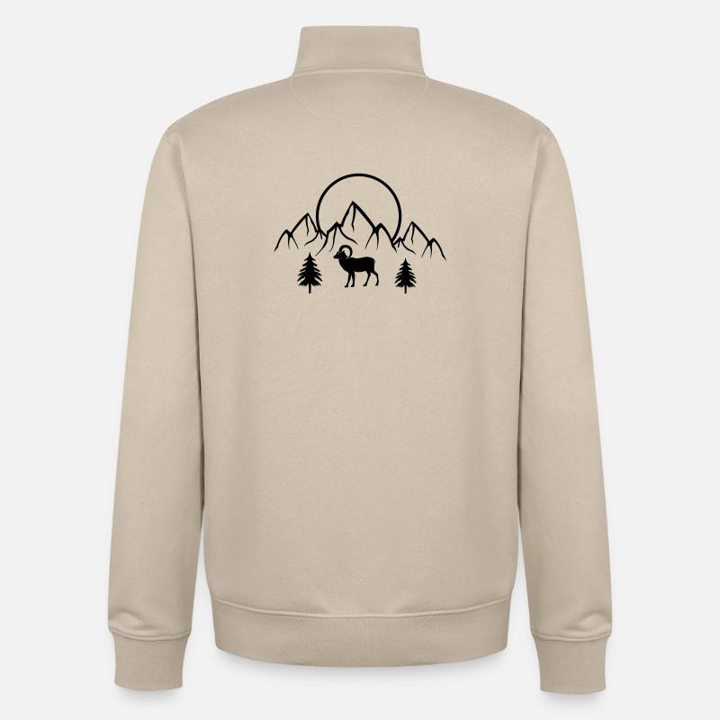 Widder Berge Natur - Unisex Organic Zip Sweatshirt von Stanley/Stella - Cremebeige