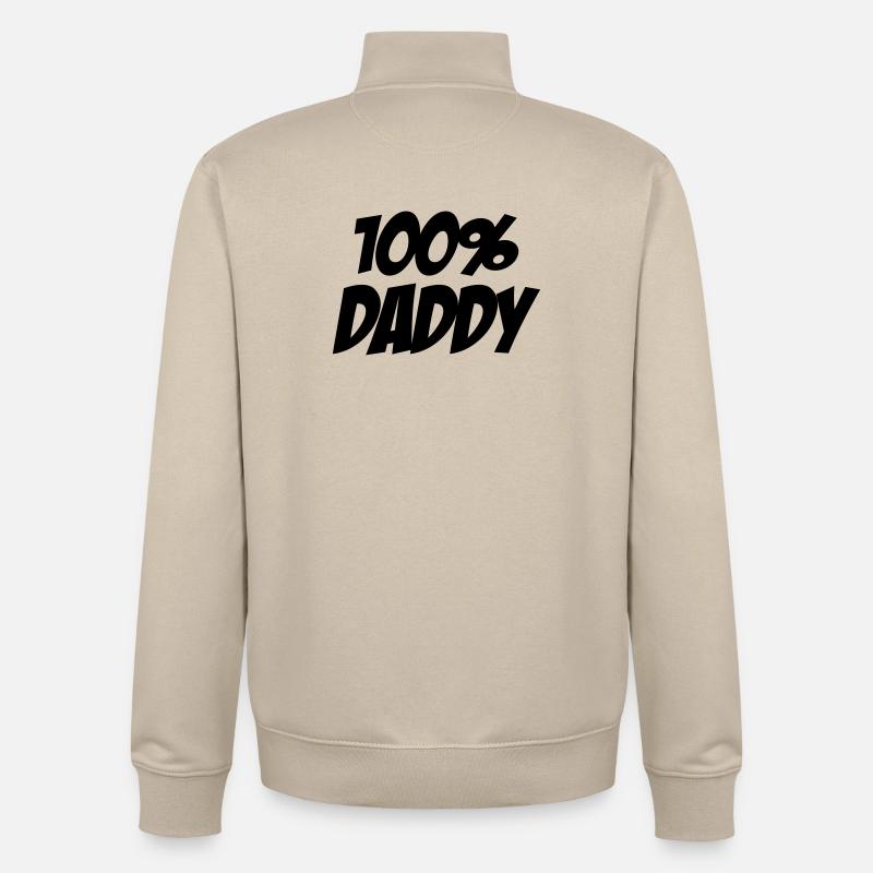 100% Daddy - Sweat zippé unisexe en coton bio Stanley/Stella - beige crème