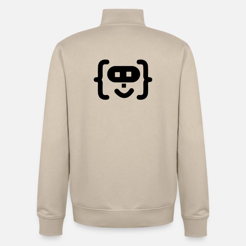 Hacker-Programmierer-Code-Logo - Unisex Organic Zip Sweatshirt von Stanley/Stella - Cremebeige