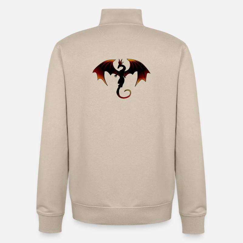 Fire Dragon, Fire Dragon - Unisex Organic Zip Sweatshirt by Stanley/Stella - desert dust