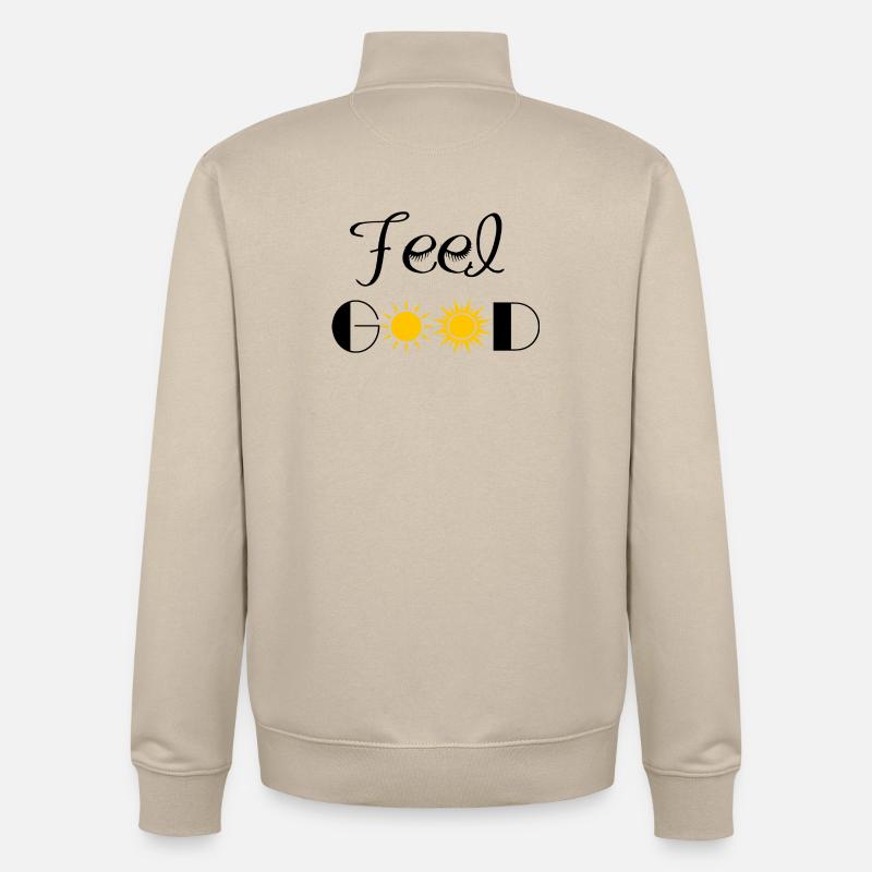 feel good - Sweat zippé unisexe en coton bio Stanley/Stella - beige crème