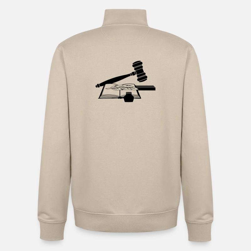 Rechter Hammer mit Buch - Unisex Organic Zip Sweatshirt von Stanley/Stella - Cremebeige