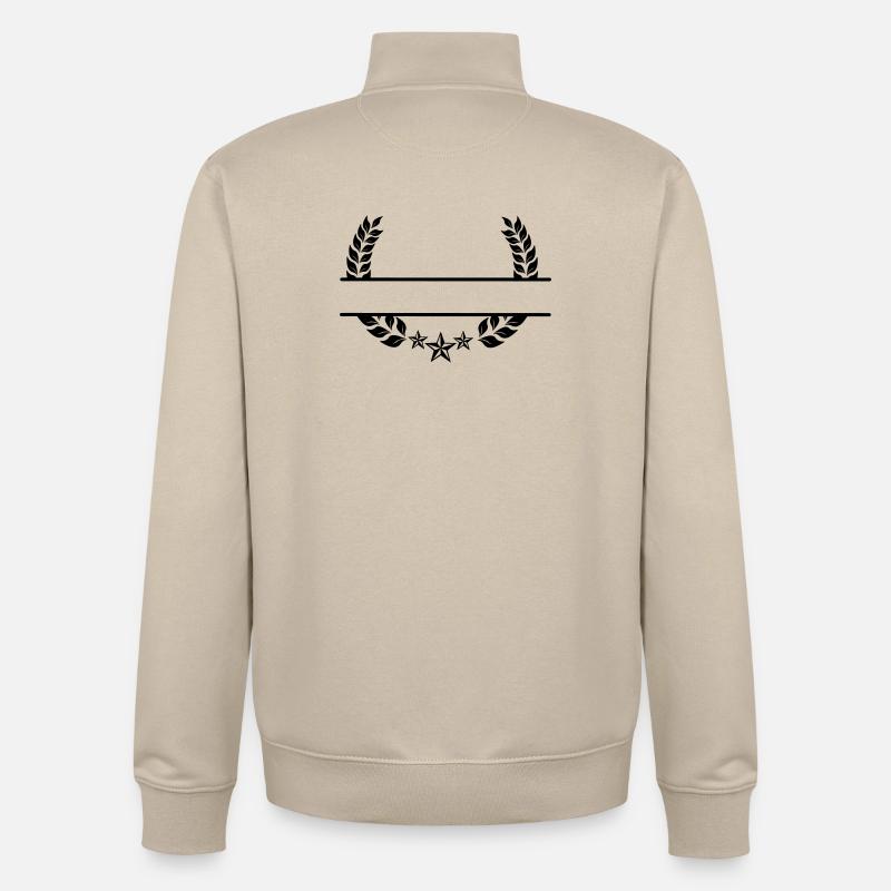 Lorbeerkranz unter drei Sternen - Unisex Organic Zip Sweatshirt von Stanley/Stella - Cremebeige