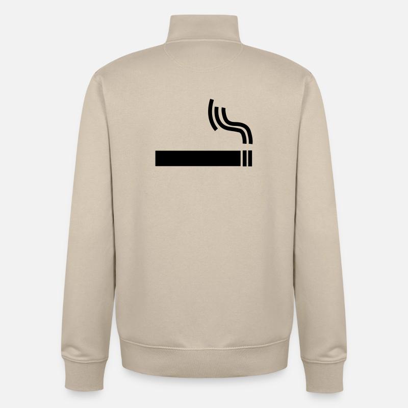 Cigarette Pause cigarette - Sweat zippé unisexe en coton bio Stanley/Stella - beige crème