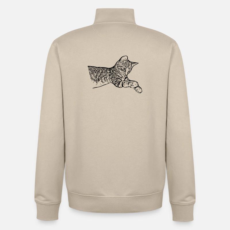 Cat Black Kitten Kitten - Unisex Organic Zip Sweatshirt by Stanley/Stella - desert dust