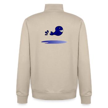 FEIERTAG. FROHE FEIERTAGE. GELIEBTE. MEISTER. LEHRER - Unisex Organic Zip Sweatshirt von Stanley/Stella - Cremebeige - Hinten - AI Model Male 185 dark (185cm)