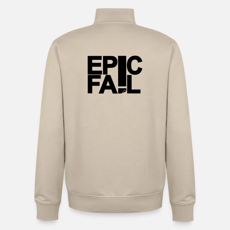 Échec épique - Sweat zippé unisexe en coton bio Stanley/Stella - beige crème