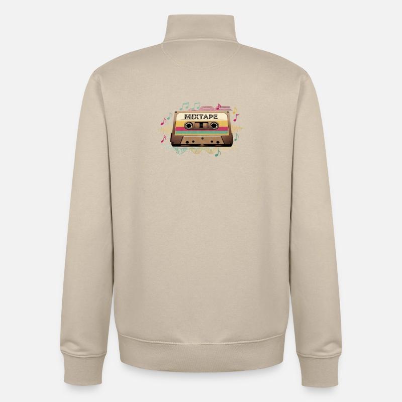 Retro Mixtape NeonNotes - Unisex Organic Zip Sweatshirt von Stanley/Stella - Cremebeige