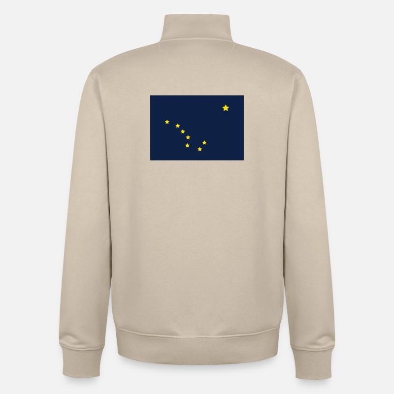 Drapeau de l’État de l’Alaska - Sweat zippé unisexe en coton bio Stanley/Stella - beige crème