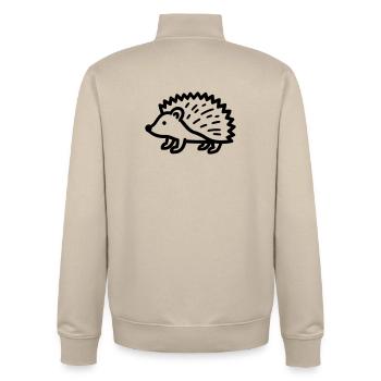hedgehog - Unisex Organic Zip Sweatshirt by Stanley/Stella - desert dust - Back - AI Model Male 185 dark (185cm)