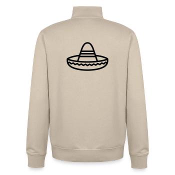 chapeau mexicain - Sweat zippé unisexe en coton bio Stanley/Stella - beige crème - Dos - AI Model Male 185 dark (185cm)