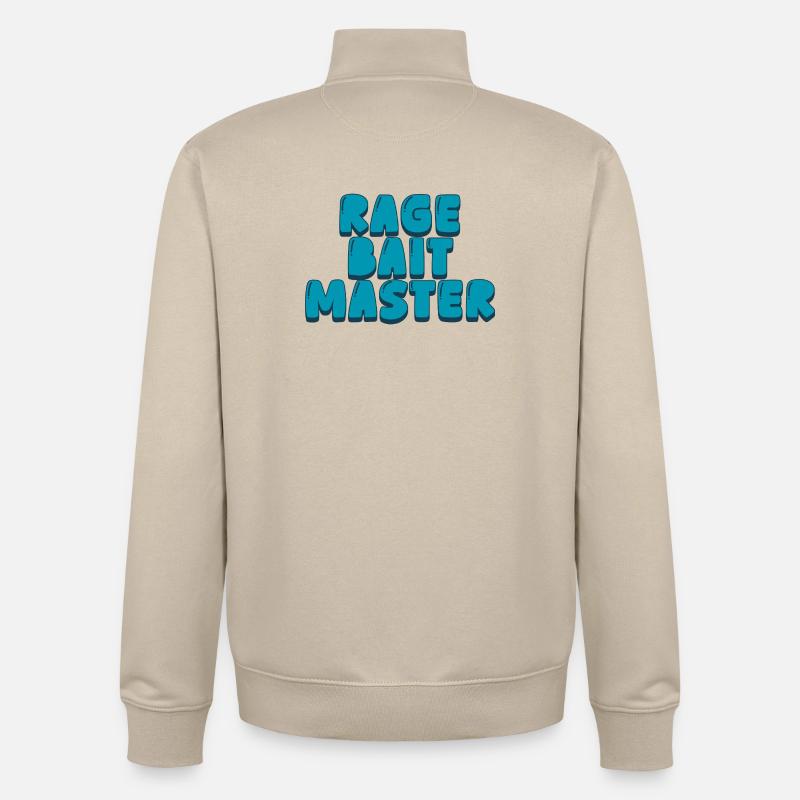 rage bait master - Unisex Organic Zip Sweatshirt by Stanley/Stella - desert dust