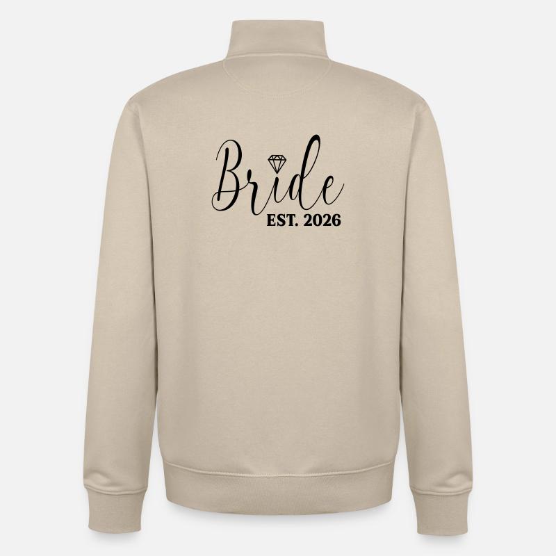 Bride Wedding 2026 - Unisex Organic Zip Sweatshirt by Stanley/Stella - desert dust