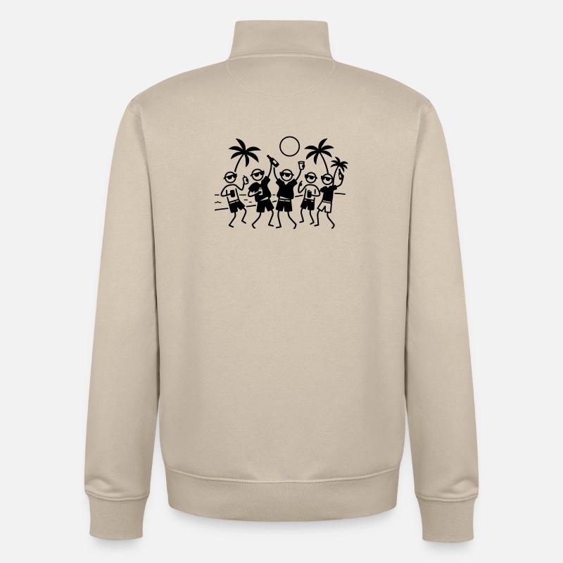 Party Group Beach - Sweat zippé unisexe en coton bio Stanley/Stella - beige crème