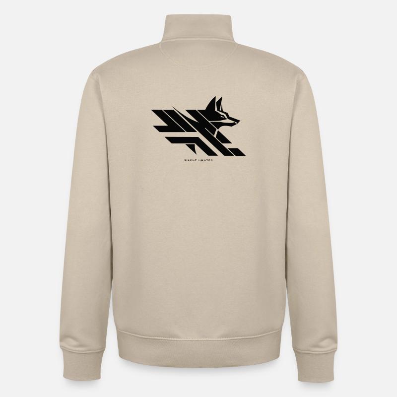Le Chasseur Silencieux - Sweat zippé unisexe en coton bio Stanley/Stella - beige crème
