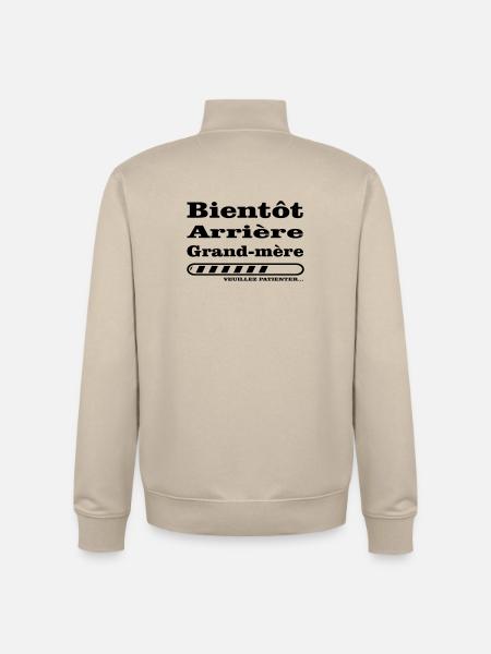 bientot arriere grand mere - Sweat zippé unisexe en coton bio Stanley/Stella - beige crème