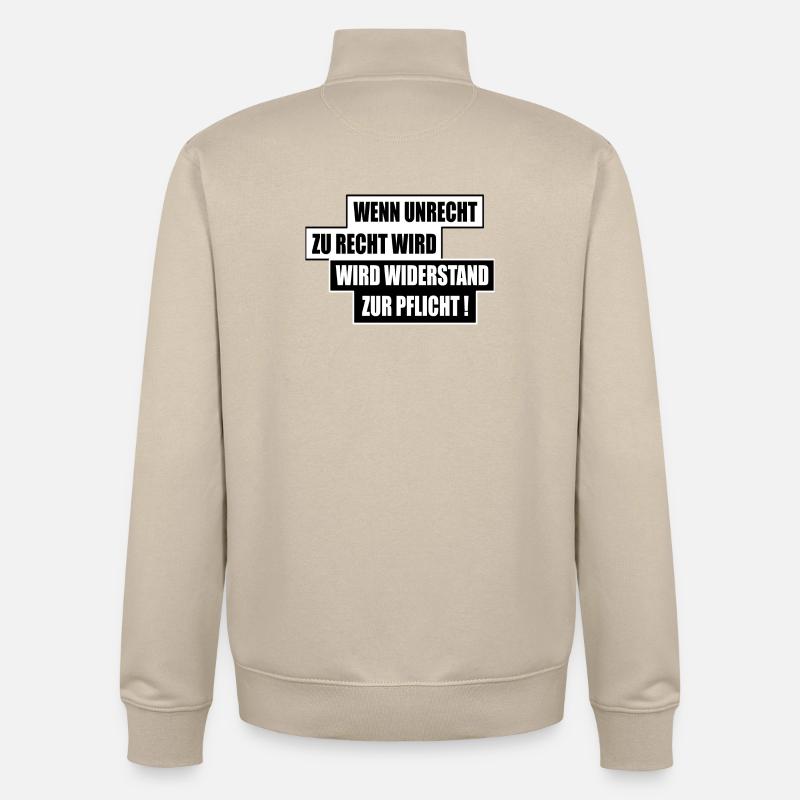 WENN UNRECHT ZU RECHT WIRD - Unisex Organic Zip Sweatshirt von Stanley/Stella - Cremebeige