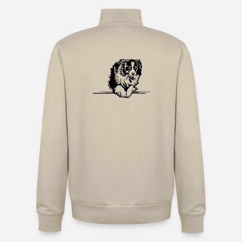 Australian Shepherd - Sweat zippé unisexe en coton bio Stanley/Stella - beige crème