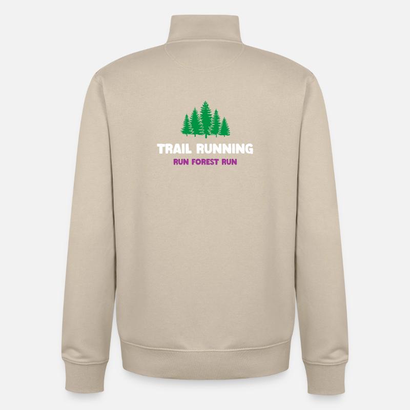 Trailrunning - Run Forest Run - Unisex Organic Zip Sweatshirt von Stanley/Stella - Cremebeige