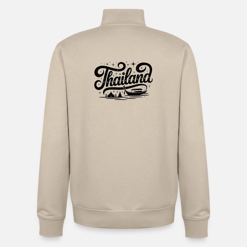 Thaïlande - Conception de souvenirs - Sweat zippé unisexe en coton bio Stanley/Stella - beige crème