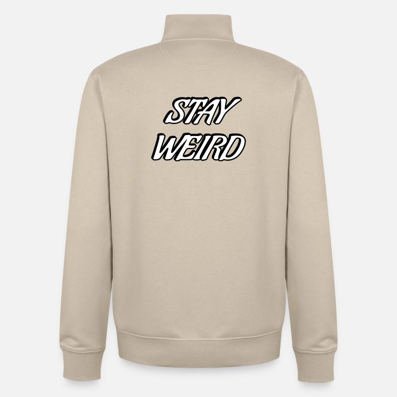 Reste étrange et audacieux scénario - Sweat zippé unisexe en coton bio Stanley/Stella - beige crème