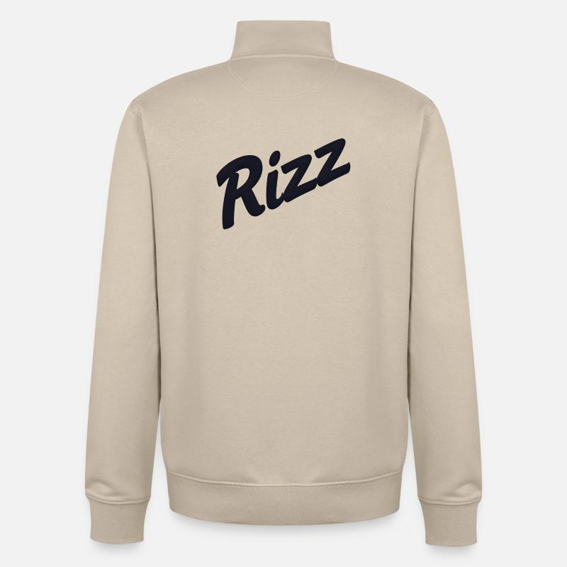 Rizz Neon Script - Sweat zippé unisexe en coton bio Stanley/Stella - beige crème