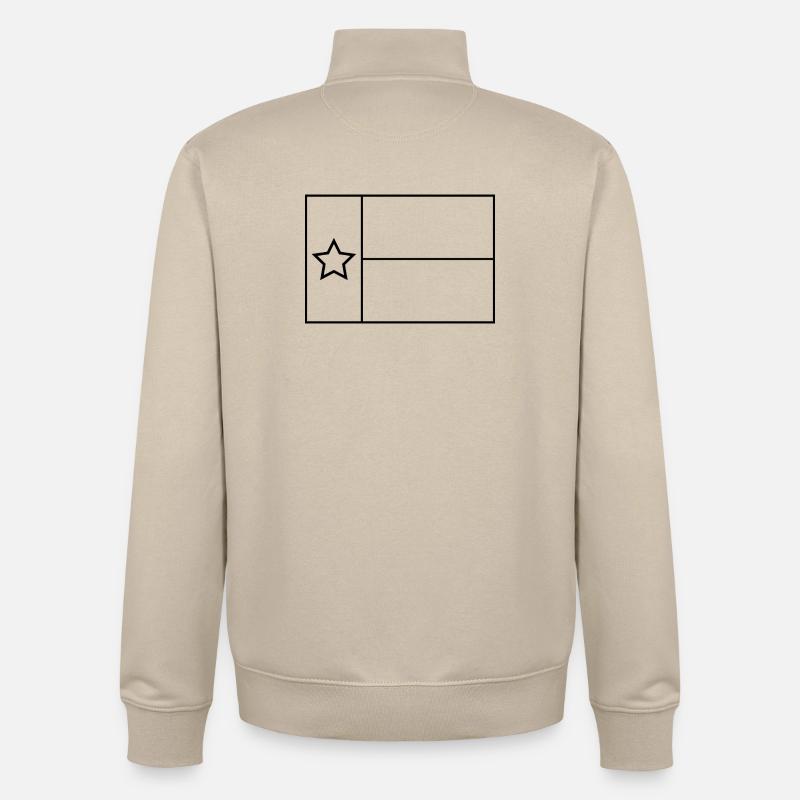 Profil du drapeau du Texas - Sweat zippé unisexe en coton bio Stanley/Stella - beige crème