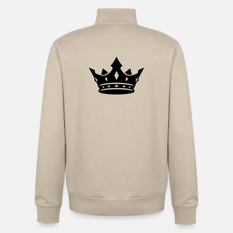 Crown Silhouette Black Cool Vector - Unisex Organic Zip Sweatshirt by Stanley/Stella - desert dust