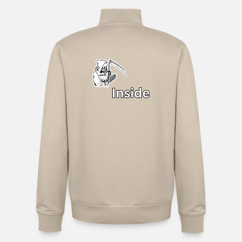 Dead Inside – Dark Skull Reaper-Design - Unisex Organic Zip Sweatshirt von Stanley/Stella - Cremebeige