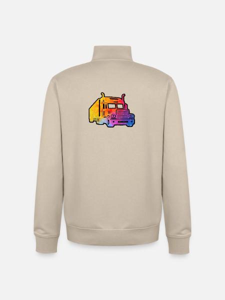 Bunter Lkw - Unisex Organic Zip Sweatshirt von Stanley/Stella - Cremebeige