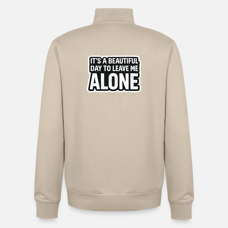 Ich Will Ruhe Lass Mich Allein - Unisex Organic Zip Sweatshirt von Stanley/Stella - Cremebeige
