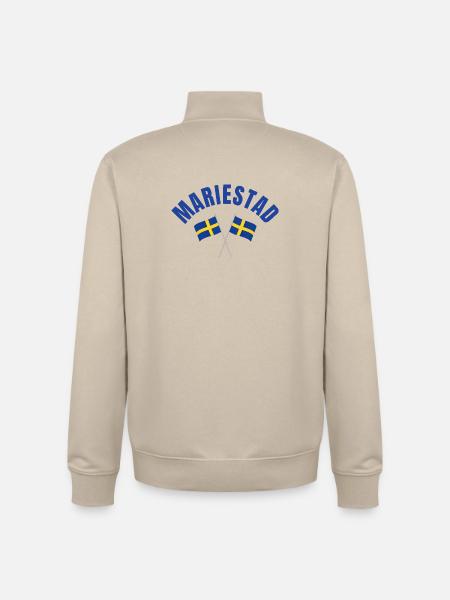 Mariestad crossed Swedish flags - Unisex Organic Zip Sweatshirt by Stanley/Stella - desert dust