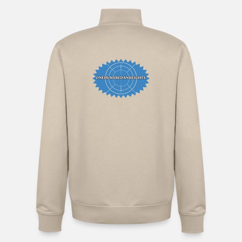 Cent quatre-vingts Target Retro - Sweat zippé unisexe en coton bio Stanley/Stella - beige crème