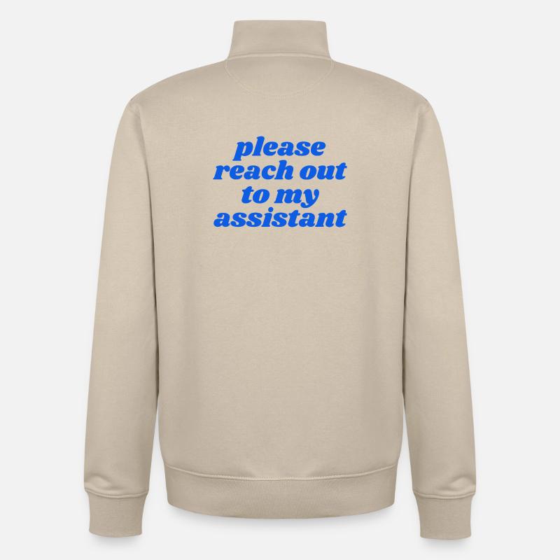 Merci de contacter mon assistant - Sweat zippé unisexe en coton bio Stanley/Stella - beige crème