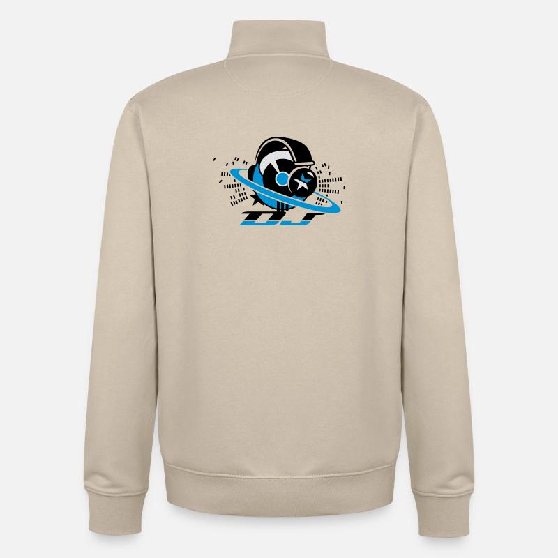 DJ- Plattenpult mit Kopfhörer und Equalizer - Unisex Organic Zip Sweatshirt von Stanley/Stella - Cremebeige