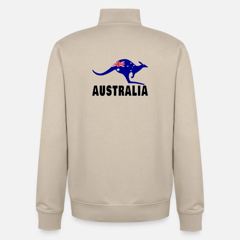 Australien Känguru / Geschenk / Geschenkidee - Unisex Organic Zip Sweatshirt von Stanley/Stella - Cremebeige