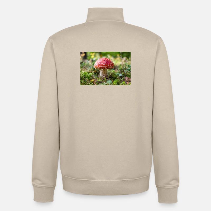 Toadstool - Unisex Organic Zip Sweatshirt by Stanley/Stella - desert dust